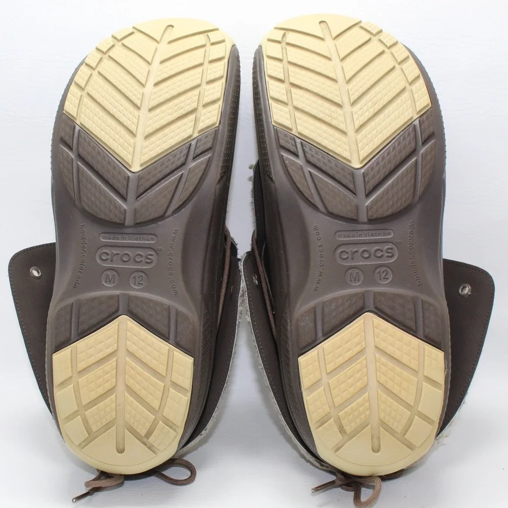 Crocs Blitzen Luxe Convertible Boots Mens Size 9 Brown Faux Fur 201843